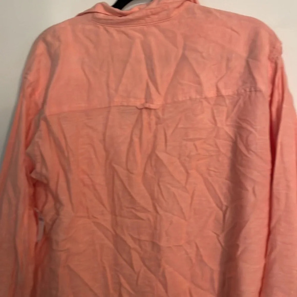 NWT Old Navy Womens Medium Peach 60/40 Linen/Rayon‎ 3/4 sleeve popover office - Picture 5 of 6